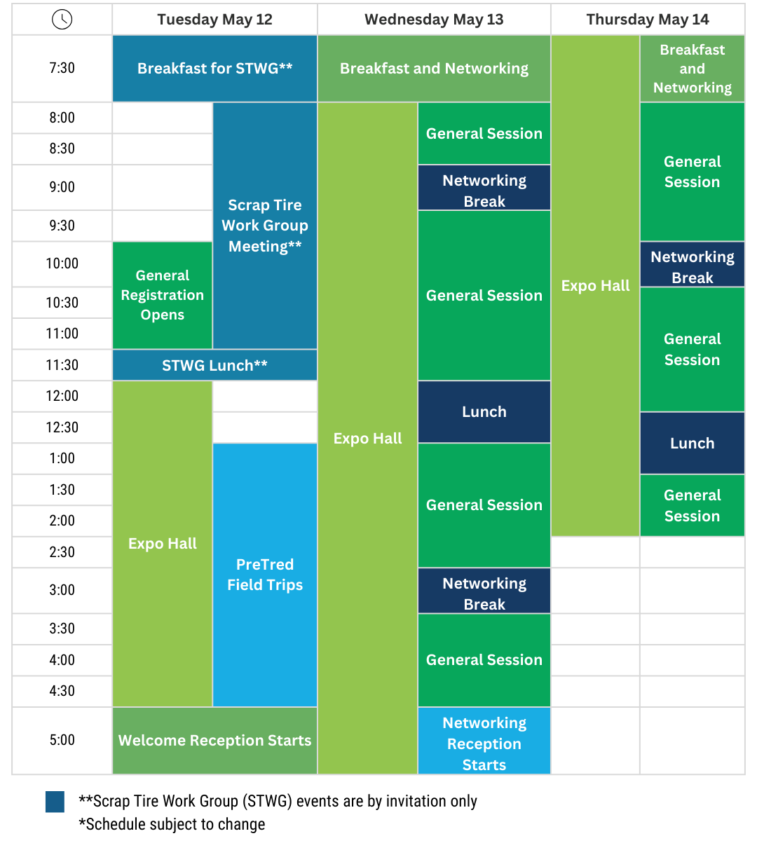 Schedule at a Glance